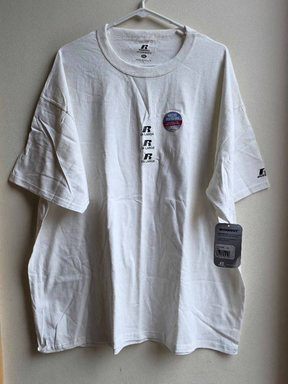 NWT Russell Athletic White Crew Neck T-Shirt Size XXL